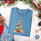 Book Christmas Tree Shirt, Book Lover Holiday Tee, Reading Christmas Shirt, Cute Librarian Gift, Winter Reader Top