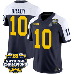 M.Wolverines #10 Tom Brady 2023 National Champions Patch Fan Jersey