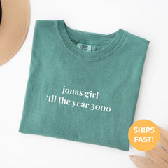 Comfort Colors Jonas Girl 'Til The Year 3000 Tee, Jonas Shirt, Funny Concert Shirt For Women, Retro Concert Merch Nick Kevin Joe