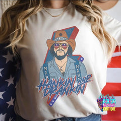 Hankin' and Drankin' Shirt | Hank Jr Cowboy Hat Patriotic Tee | Retro Country Music Comfort Colors Tee