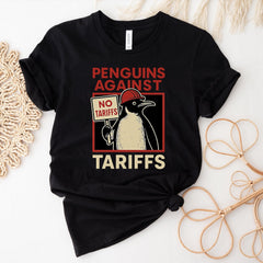 Penguins Against Tariffs Shirt, Funny Anti Trump V-neck, Subtle FDT Shirt, Resistance Tee Anti-MAGA Protest Shirt, Heard Island
