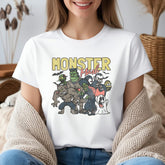 Comfort Colors Retro Halloween Shirt, Vintage Halloween Costume, Trendy Ghost Monster T-Shirt, Fall Season
