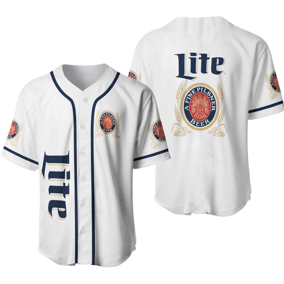 Miller Lite Baseball Jersey, Miller Lite Button Shirt, Miller Lite Shirt - Shirt King