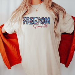 Floral Freedom 4th of July Usa Flag Shirt, Floral Flag T-Shirt, 4th of July Graphic Tee, Women's 4th of July Tee Gift,American Flag Crewneck