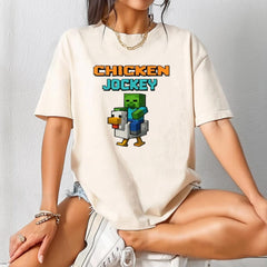 Chicken Jockey Minecraft Meme Shirt, Vintage Movie Tee, Minecraft Tee, Funny Movie Shirt, Gamer Shirt