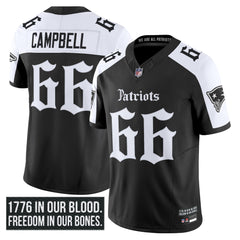 N.E Patriots #66 Will Campbell ‘Gothic Revolution Edition’ Limited Jersey