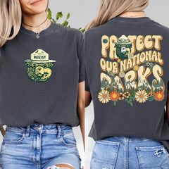 Comfort Colors Protect Our National Parks Shirt, 2 Sides Environmental Activism Tee, National Park Resist Bear Tee