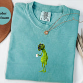 Lando Norris Racing Helmet Grinch Shirt, Funny F1 Fan Crewneck, Cartoon Racer Top, Motorsport Gift, Comfort Colors Unisex Shirt