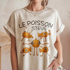Le Poisson Steve Fish Paint Shirt, Fun Humor Sweatshirt, Playful Animal Shirt, Cute Animal Shirt, Gift For Her