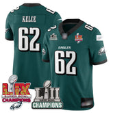 P.Eagles #62 Jason Kelce LII-LIX Super Bowl Champions Vapor Limited Jersey