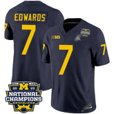 M.Wolverines #7 Donovan Edwards 2023 National Champions Patch Fan Jersey