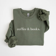 Coffee & Books Sweatshirt, Cute Books Lover Sweatshirt, Books Club Shirt, Books Lover Gift, Back To School Shirt, Elementary Teacher Shirt