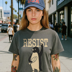 Penguins Resist Shirt, Flippers Up T-shirt, Heard Island Shirt, Penguins Against Tariffs Tee, Subtle FDT Resistance, Protest Penguins Tshirt