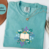 Book Lover Floral Sweatshirt, Reading Crewneck, Cozy Book Aesthetic Pullover, Bookish Gift for Readers, Cottagecore Reader Sweater