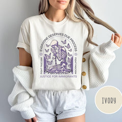 Kilmar Abrego Garcia Due Process Skeleton T-shirt, Immigrant Justice Shirt, Anti Trump/Musk Activism Tee, Anti-Fascism Top, Her Protest Wear