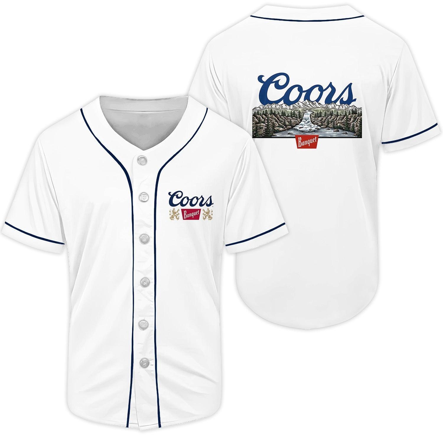 Coors Banquet Waterfall Baseball Jersey - Shirt King