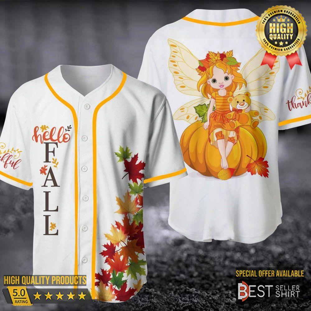 Hello Fall Baseball Jersey Fall Season Jersey Autumn Season Jersey Baseball Uniform - Best Seller Shirts Design In Usa - Shirt King