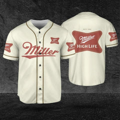 Miller High Beer Logos Life Baseball Jersey Shirt Beer Brands Miller High Gift - Best Seller Shirts Design In Usa - Shirt King