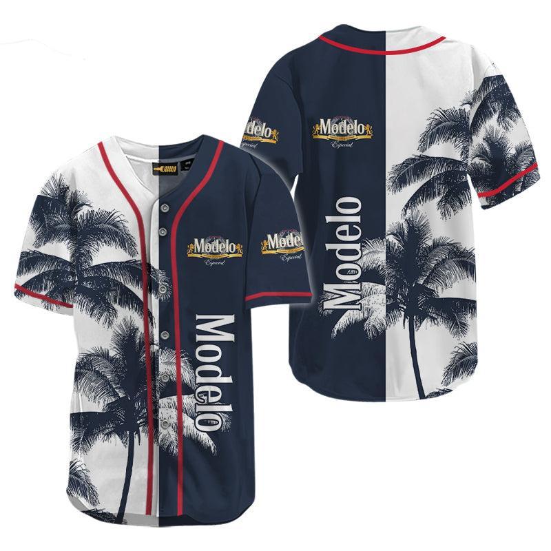 Modelo Tropical Coconut Tree Baseball Jersey - Shirt King