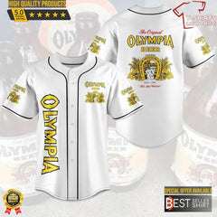 Olympia Beer White Baseball Jersey Shirt Beer Logos Shirt Beer Brands Gift - Best Seller Shirts Design In Usa - Shirt King