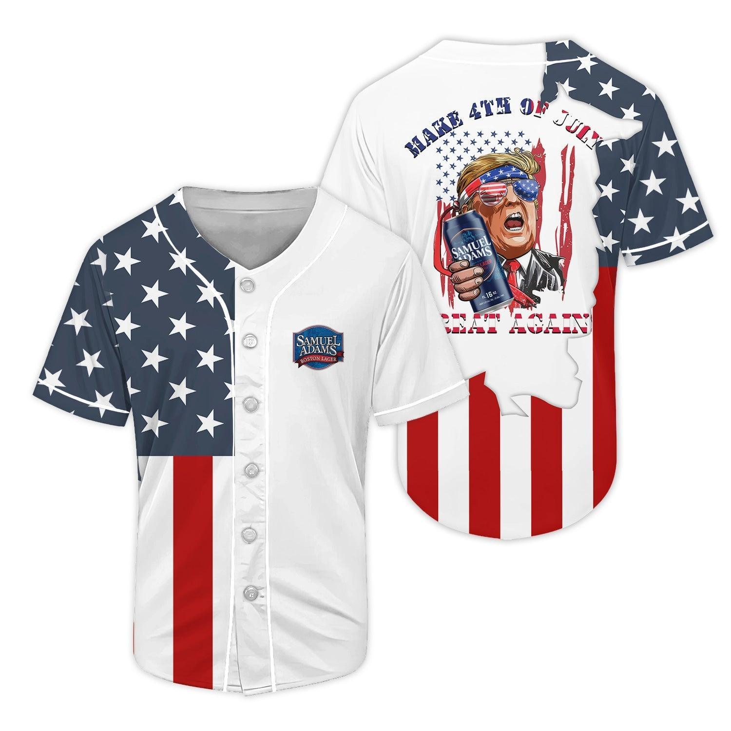 Samuel Adam Donald Trump Independence Day Baseball Jersey - Shirt King