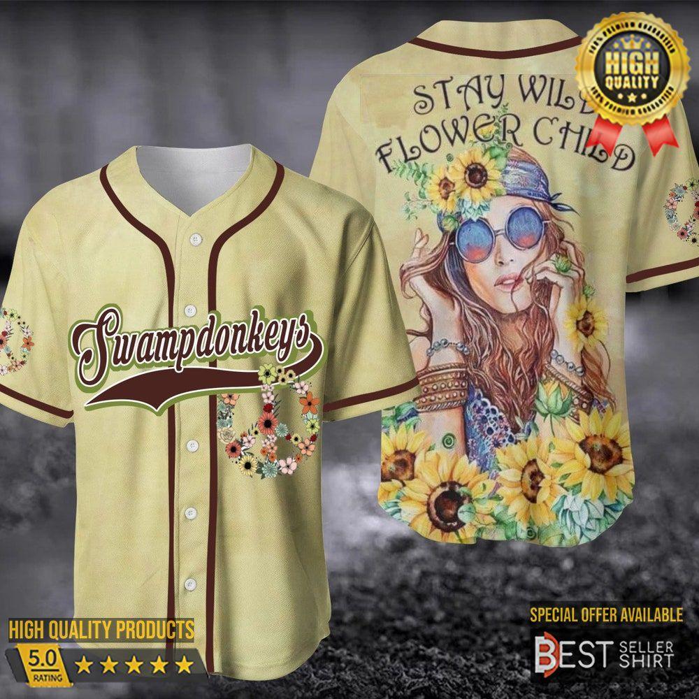 Stay Wild Flower Child Baseball Jersey Assuming I'M Just An Old Lady Was Your First Mistake Hippie Jersey - Best Seller Shirts Design In Usa - Shirt King