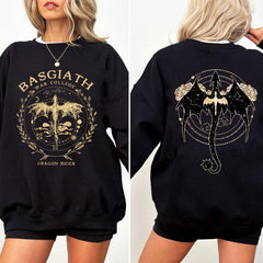 Fourth Wing Double-Sided Sweatshirt T-Shirt Hoodie, Basgiath War College T-Shirt Sweatshirt Hoodie, Fourth Wing Merch 9FXJR