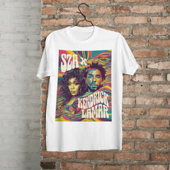 Retro Music Art Tee - SZA & Kendrick Lamar, Unisex Graphic Tee, Vintage Concert Shirt, Festival Wear, Music Lover Gift