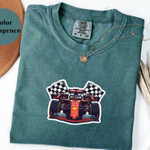 Formula 1 Racing Shirt, Checkered Flag F1 Crewneck, Motorsport Fan Gift, Race Day Comfort Colors Top, Unisex Racer Shirt