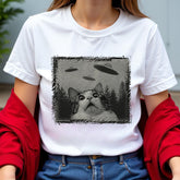 Cat and UFOs, Graphic Tees, Funny Shirts, Mens Tshirt, Graphic Tshirts, Tshirt Gifts, Tshirts, Novelty Tshirts, Mens Tshirt Gifts, Weird Tee