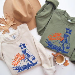 Stay Rowdy Shirt, Cowgirl with Alligator Sweatshirt, Say Howdy Get Rowdy Tshirt, Western Sweater, Country Girl Bachelorette Party Crewneck'1855962040
