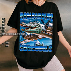 Bombardino Crocodilo Brainrot funny vintage unisex t-shirt, Brainrot tee, Bootleg Rap Tee, Italian Brainrot Meme, Crocodile Tee, Trending Tee