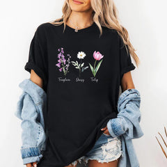 Subtle FDT V-neck, F*ck Donald Trump V-neck, Floral FDT Gift, Flower Anti Trump T-shirt, Anti MAGA Shirts, Political T shirt, Feminist Gift