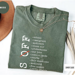 Hands Off Protest T Shirt - Political Activism Tee - Protect Public Lands Medicare Social Security Free Speech Education