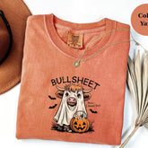 Funny Bull Halloween Shirt | Bullsheets Cow Costume Comfort Colors T-Shirt | Moo I Mean Boo Graphic Tee | Spooky Fall Shirt