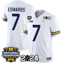 M.Wolverines #7 Donovan Edwards 2024 & National Champions Patch Fan Jersey