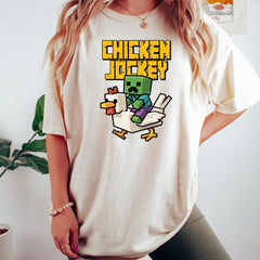 Chicken Jockey Minecraft Meme Shirt, Vintage Movie Tee, Minecraft Tee, Funny Movie Shirt, Gamer Shirt