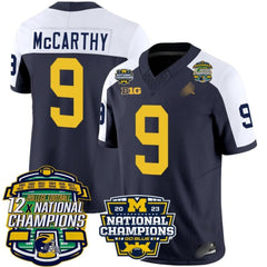 M.Wolverines #9 J. J. McCarthy Corum 12x National Champions Patch Vapor Jersey