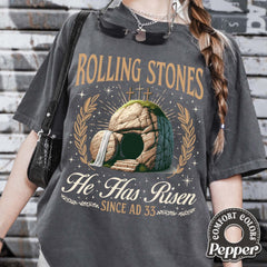 Rolling Stones He Is Risen Comfort Colors Shirt, Easter Christian Shirt, Jesus Christ Shirt, Funny Christian Shirt, Easter Outfit for Women