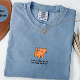 Funny Blushing Cat Comfort Colors Shirt: Introvert Graphic Tee