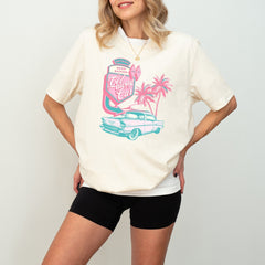 Getaway Car Shirt, Retro Motel Aesthetic T-Shirt, Groovy Beach Tee, Nothing Good Happens, Country Concert Gift Cowgirl Tee Western