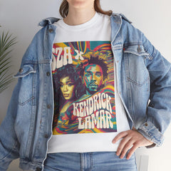 Retro Music Art Tee - SZA & Kendrick Lamar, Unisex Graphic Tee, Vintage Concert Shirt, Festival Wear, Music Lover Gift