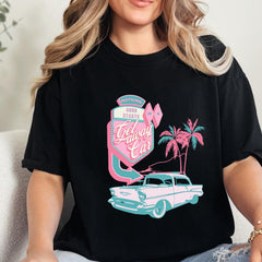 Getaway Car Shirt, Retro Motel Aesthetic T-Shirt, Groovy Beach Tee, Nothing Good Happens, Country Concert Gift Cowgirl Tee Western Shirt