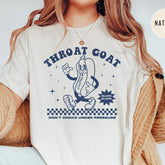 Throat Goat, Inappropriate Shirts, Embarrassing, Offensive T Shirts, Unhinged Tshirt, Gen Z Meme, Funny Gag Gift White Elephant, Prank Gifts'1788300891