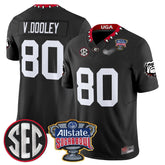 G.Bulldogs #80 Vince Dooley Sugar Bowl & SEC Patch Limited Jersey