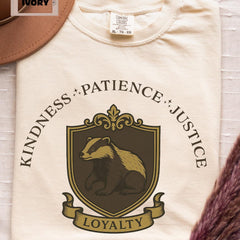 Comfort Colors Wizard School Shirt, Wizard House Shirt, House of Loyalty Tee, Magic-Inspired Fan Gift, Kindness Tee, Book Fandom Gift