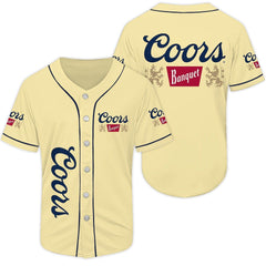 Beige Coors Banquet Beer Baseball Jersey - Shirt King