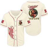 Beige Miller High Life Baseball Jersey - Shirt King