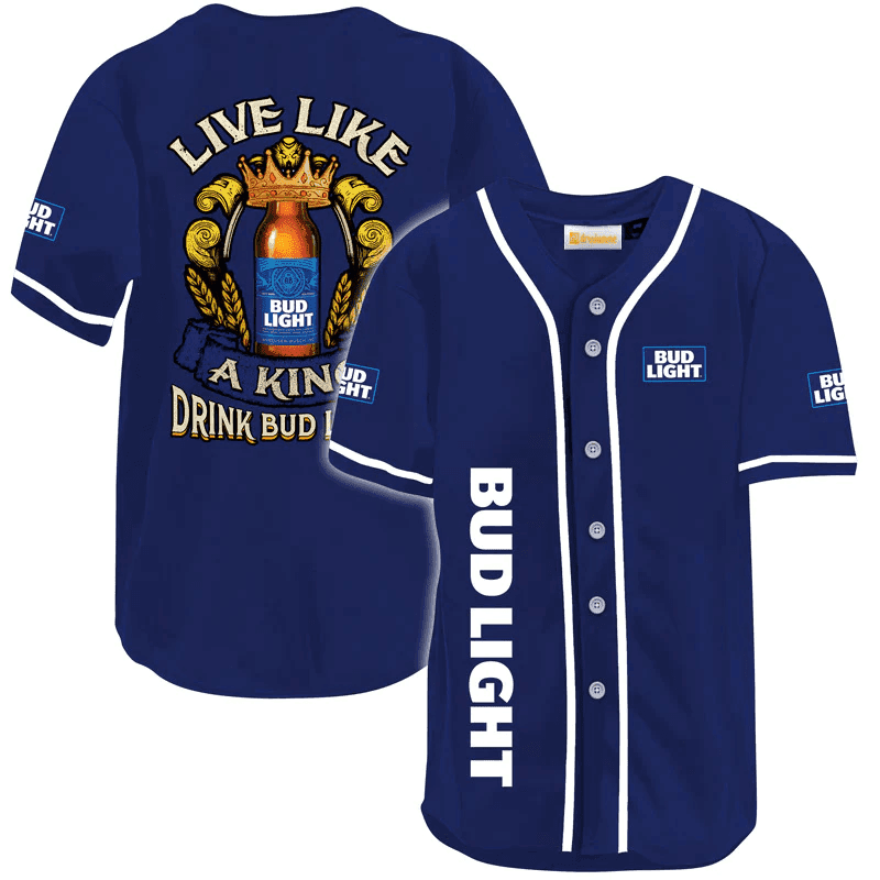 Bud Light Live Like A King Baseball Jersey - Shirt King
