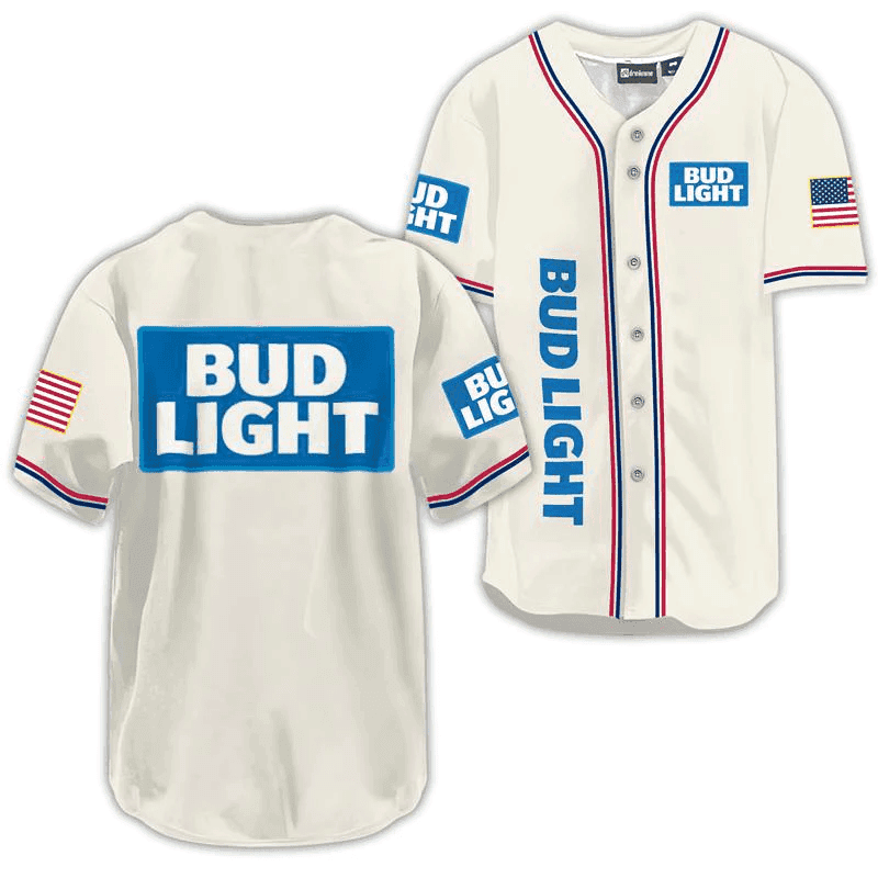 Bud Light USA Flag Baseball Jersey - Shirt King